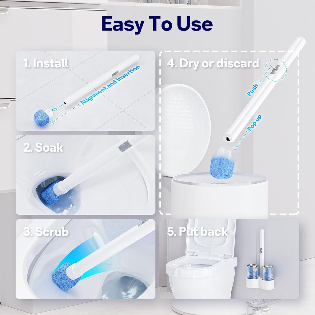 8 Pack in 2 Cans Pumice Stone Toilet Refills Heads,Replacement Pumice Toilet Bowl Cleaning, for Cleaning Toilets, Bathtubs, Grills, Swimming Pools, Sinks