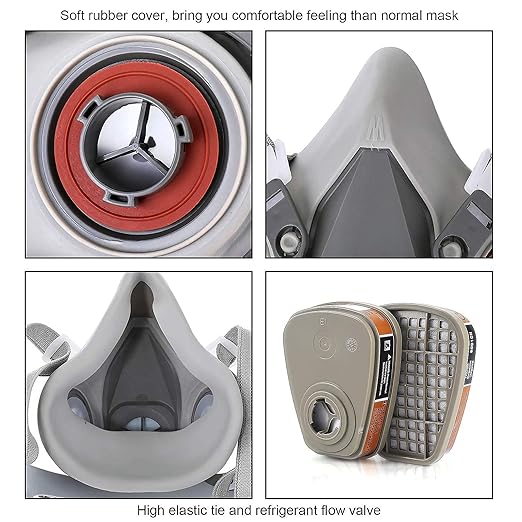 Active Carbon Gases Chemicals Respirator - for Vapors, Paint, Dust,Formaldehyde, Sanding, Polishing, Spraying,Machine Polishing and other Work