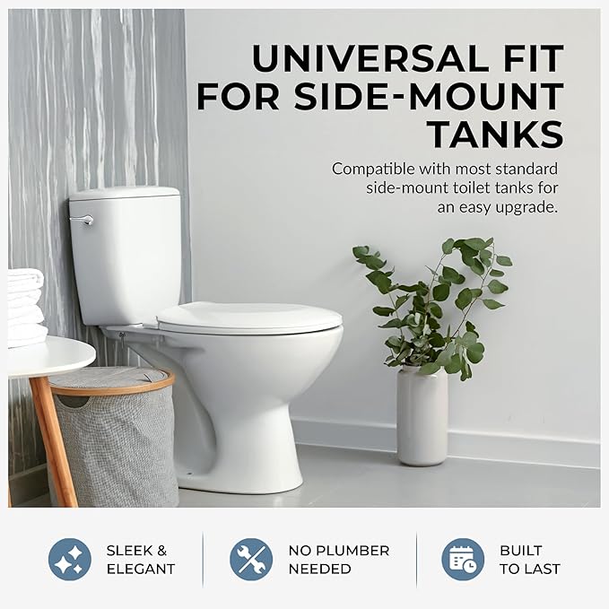 Qualihome Universal Toilet Tank Flush Lever, Chrome Finish Handle with Metal Nut, Fits Most Toilets (Side Mount)