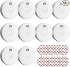Jemay Smoke Detector Fire Alarms 10 Year Battery Operated with Photoelectric Sensor & Silence Button, 3V Battery Smoke Alarm Fire Detectors Easy to Install,UL217-9th Listed,10 Packs