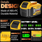 4-Pack 12000mAh Replacement for Dewalt 20V Max Battery, Lithium-Ion Long Lasting Power Compatible with Dewalt DCB203 DCB204 DCB205 DCB206 DCB207 DCD/DCF/DCG Series Cordless Tools