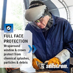 Sellstrom Advantage Face Shield - Lightweight Mask with Crown & Ratchet Headgear, for Work, Grinding, Cutting - ANSI Z87.1 - Clear Uncoated Polycarbonate Window