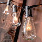 Abeja 10-Pack Edison Replacement Light Bulbs,7-Watt E12 Candelabra Base ST38 Replacement Clear Glass Light Bulbs for Outdoor Patio String Lights, Warm White