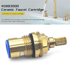 45883000 Ceramic Cartridge Compatible with Grohe Faucet Cartridge 1/2 Inch 1/4 Turn Clockwise Open 90 Degrees Right Side Close Cold Water for Ceramic Cartridge