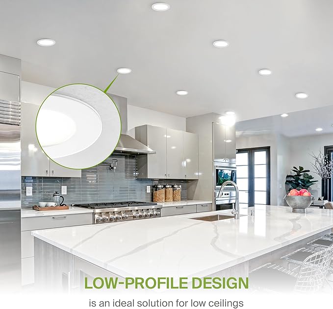 ASD 6 Pack LED Recessed Lighting 6 Inch 15W, 5 CCT 2700K-5000K CRI90+, IC Rated Ultra Thin Dimmable Ceiling Lights with J Box, Canless Wafer Downlight, Round Slim Panel Light, Energy Star ETL, White