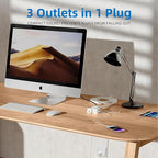 TiFFCOFiO Indoor Extension Cord, 2 Prong 12 Feet Extension Cord, 3 Polarized Outlets with Safety Slide Windows,13A/1625W, 16 AWG, 1 Pack