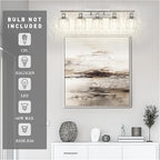 zeyu Modern Brushed Nickel Bathroom Lights Fixture, 35 Inch 5 Light Vanity Lighting Over Mirror, Brushed Nickel Finish with Clear Hammered Glass, ZJF63B-5W BN