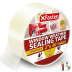 XFasten Transparent Window Weather Sealing Tape, 2-Inch x 30 Yards (50.8mm x 27.43m), Clear Window Draft Isolation Sealing Film Tape, No Residue