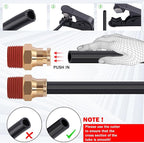 CheeMuii 64 PCS Brass DOT Air Line Fittings with 100FT 1/4" and 50FT 3/8" DOT Air Line Kit Push Lock Quick Connect & NPT Thread Fittings with Pneumatic Tubing Set