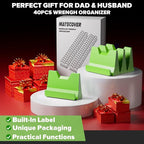 40PCS Modular Wrench Organizer Wrench Holder - Wrench Tool Organizers for Tool Drawer Storage, Wrench Storage Set with Metric & SAE Label, Wrench Rack Tool Gift for Professional Mechanics Men, Green