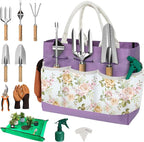22Pcs Gardening Tools Set for Women Heavy Duty Garden Hand Tool Kit Gifts for Mom Gardener Beginner Gardening Accessories with Large Tote Bag/Shovel/Repotting Mat/Plant Labels/Gloves