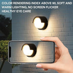 Outdoor Wall Light 4 Pack - Minimal Design Wall Sconce - Modern Black Round Lights - Warm 3000K - For Corridor