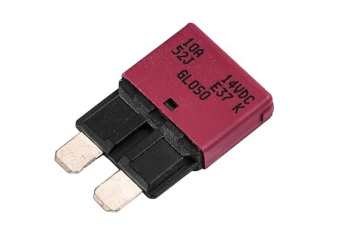 GLOSO Circuit Breaker AUTO Reset Fuse for Car Truck RV Automotive Marine Boat Trolling Motor & Custom Wiring Audio Battery Protection E37 Auto (T1) Reset Low Profile ATC/ATO 14 VDC - (10A -1 Pack)