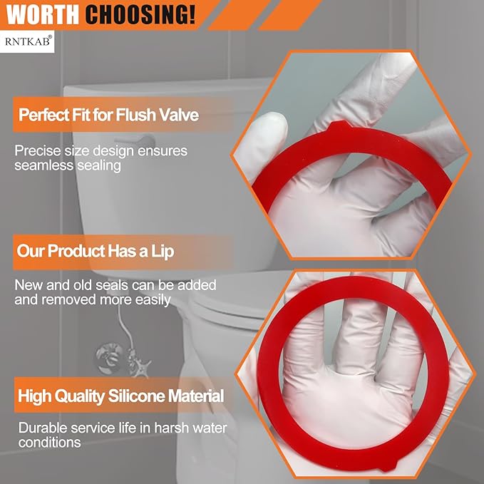 Flush Valve Seal for Kohler, 2-Pack GP1059291 Silicone Replacement for Toilet - Upgraded Leak-Proof Gasket Seal Kit Compatible with Kohler Canister, K-GP1059291