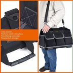 FASTECH 20-inch Wide Mouth Tool Bag with Water Proof Molded Base, Waterproof Tool Organizer Bag for Men with Adjustable Shoulder Strap (20INCH)