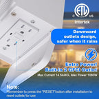 Porch Light with GFCI Outlet Dusk to Dawn Motion Sensor Outdoor Light 3 Light Modes Exterior Light Fixture Waterproof Outside Wall Light for House Patio Garage（White）