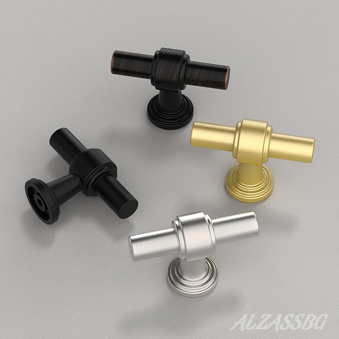 Alzassbg 10 Pack Matt Black Cabinet Knobs, 1.9 Inch(49mm) Cabinet Handles Kitchen Hardware Straight Bar for Cabinets and Drawer AL3505MB