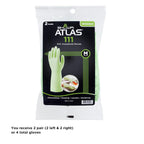 SHOWA 111 Skin-Friendly Cleaning Gloves, Dishwashing Kitchen Gloves with Cotton Flocked Liner, Reusable, Non-Slip, Made in Japan, Medium (2 Pair)