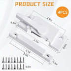 4 Pack Windows Sash Lock-Sliding Window Sash Locks for Single-Hung and Double-Hung Windows-White Cam Sash Locks for Vertical and Horizontal Sliding Windows