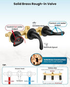 gotonovo 3 Handle Tub Shower Faucet Set, Bathtub Shower Fixture,Bathroom Tub and Shower Faucet Combo Shower System Complete Tub and Shower Trim Kit with 6 Settings Showerhead Matte Black