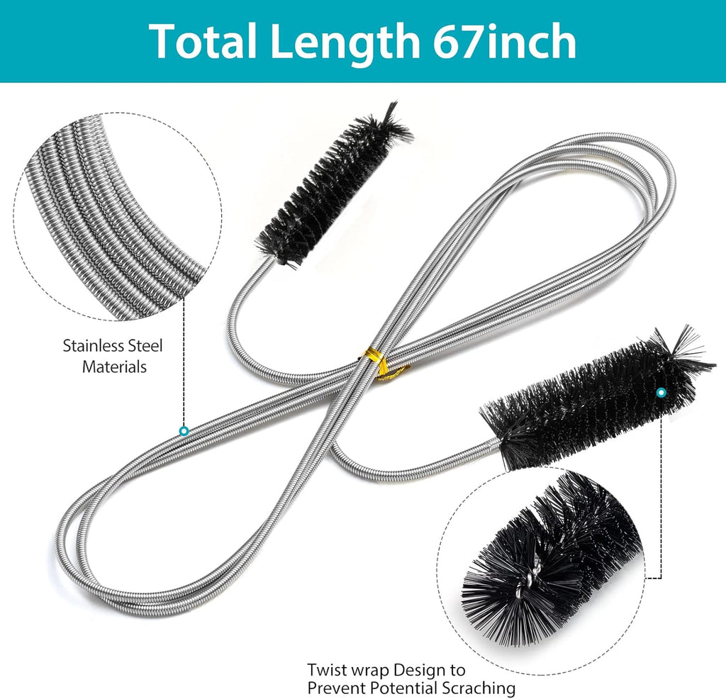Drain Brush Pipe Cleaning Brush Slim Drain Hole Cleaning Tool Hose Flexible Feeding Tube Cleaning Brush Black Color