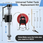Saillong 3 Set Universal Toilet Tank Replacement Kit, Include Fill Valve, 2 Inch Low Flow Rubber Flapper, Side Mount Toilet Flush Brass Handle, Adjustable, Quiet, Easy Install Repair Kit