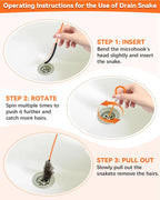 32 Inch Snake Drain Hair Removal Tool (6 Pack), Anti-Break Metal with Nylon Coating Sink Snake, Drain Cleaner Hair Catcher Remover for Shower, Bathroom Sink Tub