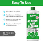 Sylvan AC Drain Line Cleaner | Free XXL Drain Brush | 32 Oz | 12 Month Supply | Made in USA | Universal Compatibility | Removes Clogs and Buildup from HVAC Condensate Lines | Air Conditioner Unclogger