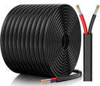 10 Gauge Wire, 10 AWG 2 Conductor Electrical Wire, Flexible/Oxygen-Free Tinned Copper/Stranded PVC 10/2 Cord for Automotive, Marine, LED Strips, Solar, RV, Lighting (100FT)