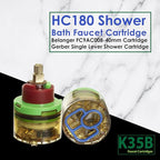HC180 Shower/Bath Faucet Cartridge - Ceramic Shower Single Lever Cartridge Replacement - Kit For Knob Replacement, Shower Valve Repair, Plumbing & Improvement Bathroom Sink Faucets & Parts - 40mm