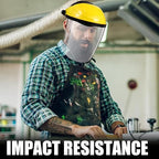 4 Pack Safety Face Shield for Grinding and Cutting, Full Impact Resistant Face Shield Mask for Work Chemical Woodworking (Yellow)