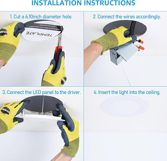 TORCHSTAR Basic Series 12-Pack 6 Inch Ultra-Thin LED Recessed Lighting with Junction Box, CRI90, Aluminum, 4000K Cool White, 5%-100% Dimmable Slim Recessed Downlight, 12W 1100LM, ETL and Energy Star