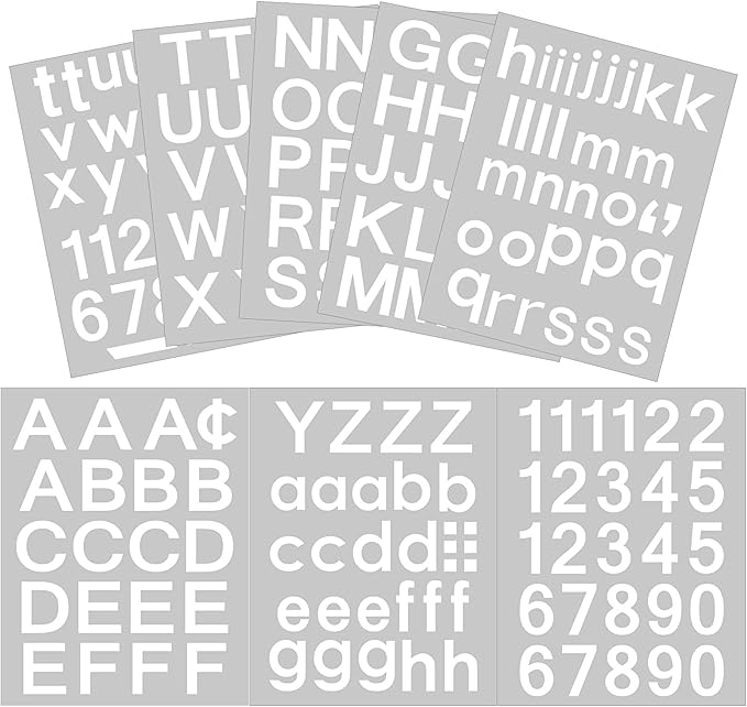 Outus 8 Sheets Vinyl Letter Stickers Self Adhesive Mailbox Numbers Alphabet Stickers Stick on Letters for Christmas Stockings Scrapbook Bulletin Board School Business(1 Inch,White)