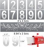 Reflective Mailbox Numbers 4 Inch (0-9) for Outside House Address Number Stickers for Mail Box White Self-Adhesive Stickers-Waterproof and UV Resistant Signs, Door, Address Farmhouse Decor(6 Sets)