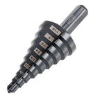 HSS 1/4-1-1/8 Inch High Speed Steel Step Drill bits, Doubles Flutes Unbit for Hole Drilling in Iron, Copper, Aluminum, Wood, Plastic