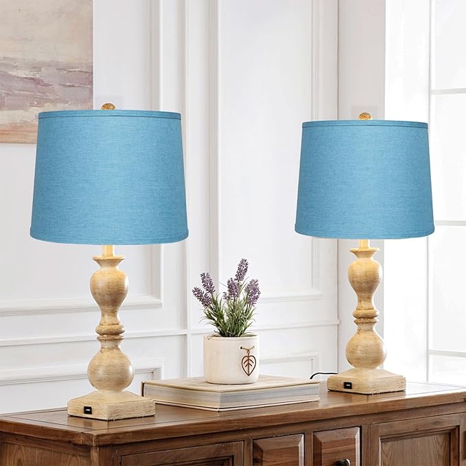 Lamp Shades Set of 2 - Drum Lampshades 11.4" x 12.9" x 9.8" Inches, Fabric Medium Replacement Lampshades for Table Lamp, Floor Lamp, Assembly Required, Spider,Linen