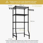 Ulif U8 Mini Laundry Room Storage Organizer, Over the Washer and Dryer Storage Shelves for Laundry Organization, 29.5”W x 17.3”D x 76.2”H, Suit Washing Machine Width within 27.1”, Hold 304 lb, Black