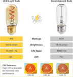 6 Pack T32 /T12 Dimmable Tubular LED Bulb 4W Equals 40W Warm Amber Glass E26 Base Edison Bulb for Chandeliers, Wall sconces, Table Lamps, cafes Indoor Lighting fixtures.