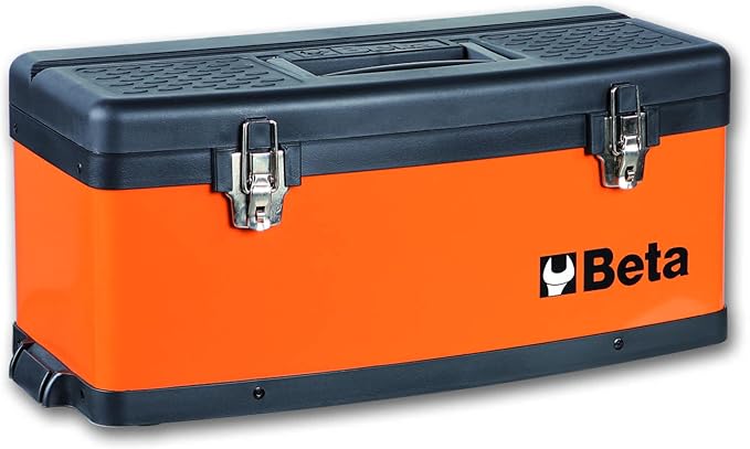 Beta C41H Two-Module Rolling Metal Tool Chest, Detachable Metal Tool Box, Telescopic Handles, Orange
