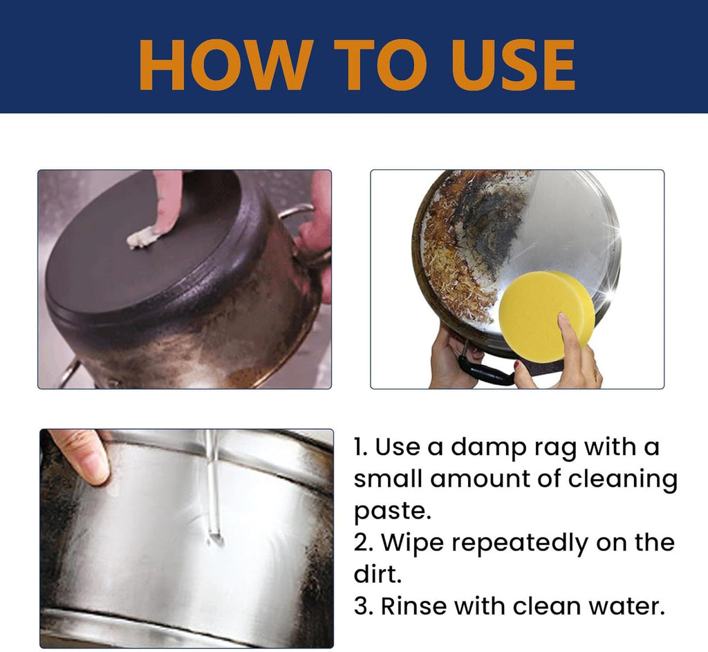 Magical Nano-Technology Stainless Steel Cleaning Paste, Stainless Steel Clean Wax, Stainless Steel Cleaning Wax, Stainless Steel Cleaner and Polish, Metal Polish Paste (2Pcs)