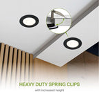 ASD Recessed Lighting 6 Inch Round Commercial LED Downlight, Mini Panel Baffle Trim, 15W 120-277V, 5 CCT 2700K/3000K/3500K/4000K/5000K, Dimmable LED Ceiling Light Fixture, Black, ETL, 6 Pack