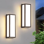 2 Pack Outdoor Wall Lights 30W LED Aluminum 3000K - Waterproof Brown Modern Exterior Sconce Provides Warm Lighting to Porch,Garage,Front Door - Durable & Enhances Safety