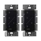 Lutron Caseta Original Smart Dimmer Switch (Lutron Smart Hub Required), for LED Lights, 150 Watt, Single-Pole/3-Way, No Neutral Required, PD-6WCL-BL-2-Pack, Black