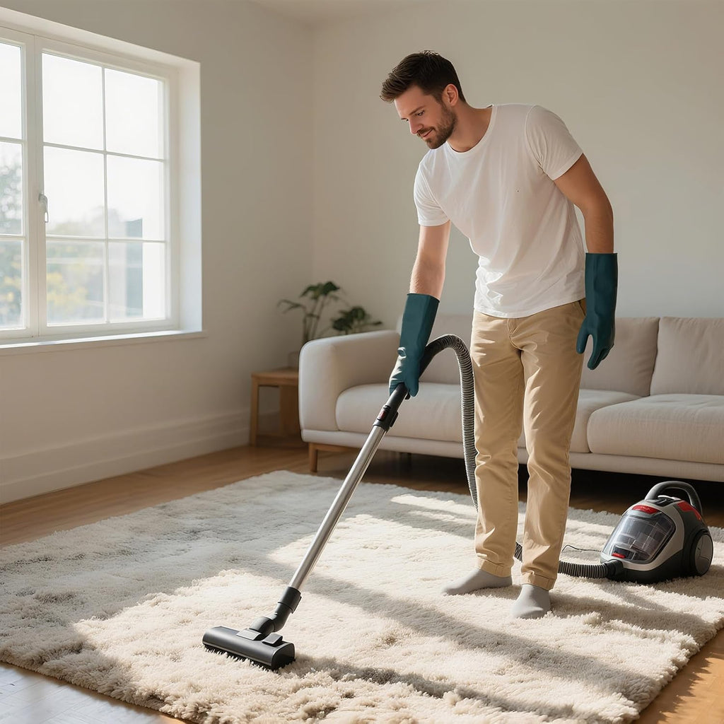 Bamllum 4 Pairs Dishwashing Gloves – Reusable Rubber Cleaning Gloves for Kitchen, Bathroom & Household, Durable & Flexible, Colorful Non-Slip Design (Large)