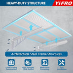 2-Pack 2x3ft Heavy Duty Garag e Wall Shelving, 500 lbs Load Capacity, Garage Shelving Wall Mounted, Garage Storage Rack with Hooks, White