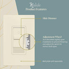 TOPGREENER Digital Dimmer Light Switch for 200W Dimmable LED/CFL Lights, Single Pole Led Slide Dimmer Switch, Neutral Wire Not Required, UL Listed, TGDS1-LA, Light Almond,1 Pack