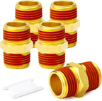 GASHER 1PCS Brass Pipe Fitting, Hex Nipple, 1" Male Pipe x 1" Male Pipe With Sealant