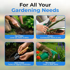 scuddles Gardening Tools for Women Stainless Steel Gardening Tools - Gardening Kit Garden Tools for Women Includes Shovel Trowel Fork Rake Gardening Gloves Perfect Gardening Gifts