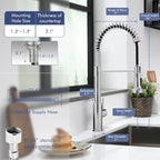 GIMILI Chrome Touchless Kitchen Faucet with Pull Down Sprayer, Motion Sensor Smart Hands-Free Activated Single Hole Spring Faucet for Kitchen Sink