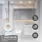 3 Inch Recessed Lighting 6 Pack, Ajustable Eyeball recessed Light with Junction Box,5 Color Selectable,Airtight,5W 550LM,Dimmable,White